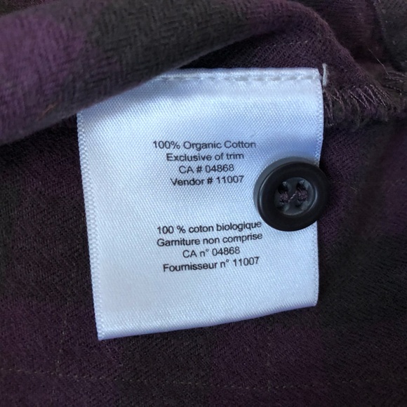 MEC Organic Cotton Flannel Button Down Shirt in Purple Women’s Size S - Picture 6 of 9